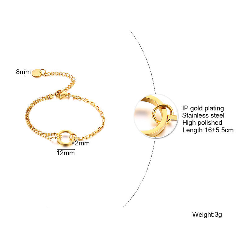 Wholesale Stainless Steel Gold Stacking Bracelet
